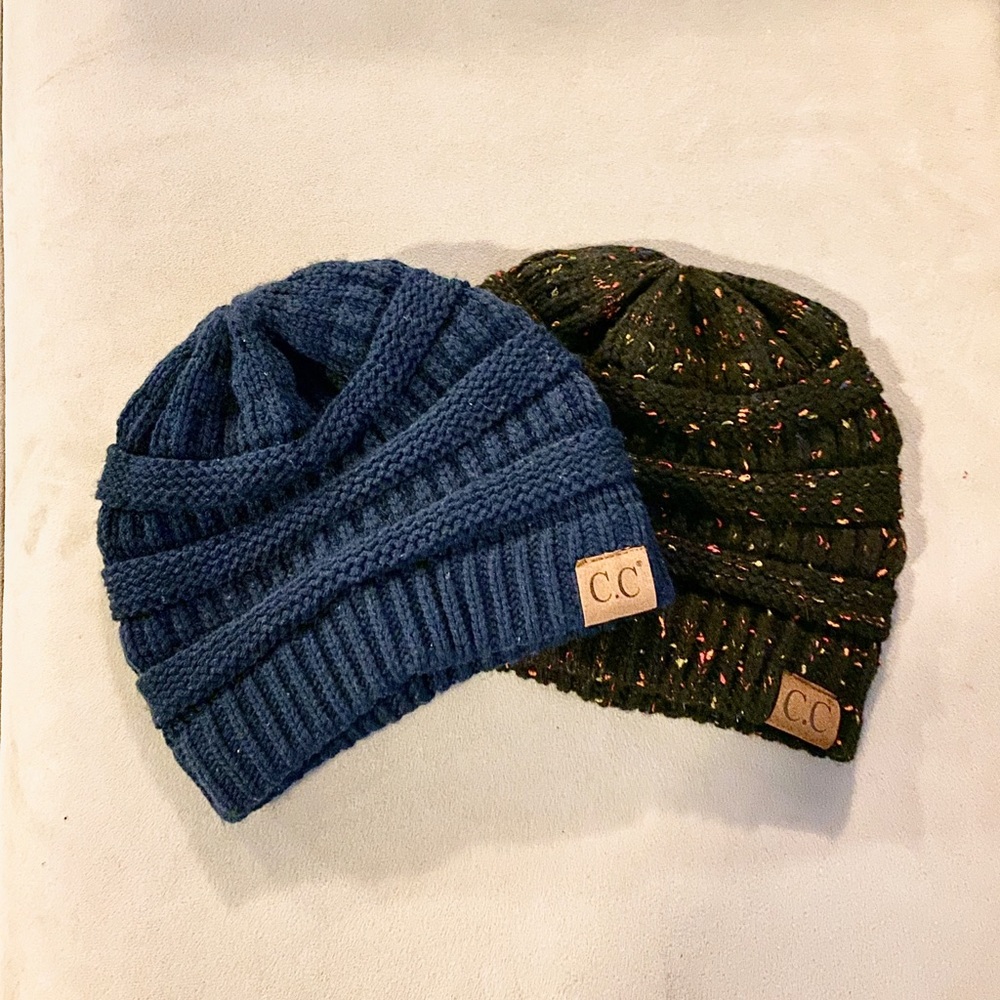 C.C Beanies bundle blue and confetti black